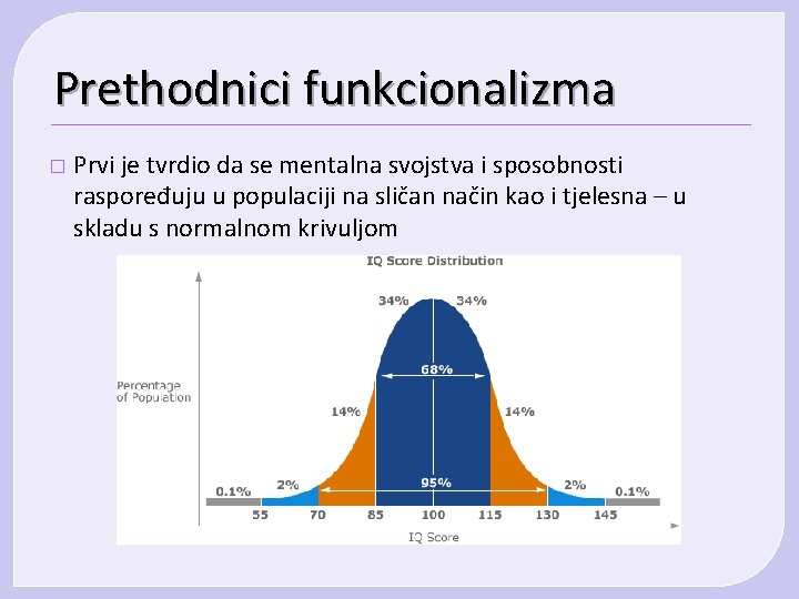 Prethodnici funkcionalizma � Prvi je tvrdio da se mentalna svojstva i sposobnosti raspoređuju u Prethodnici funkcionalizma � Prvi je tvrdio da se mentalna svojstva i sposobnosti raspoređuju u