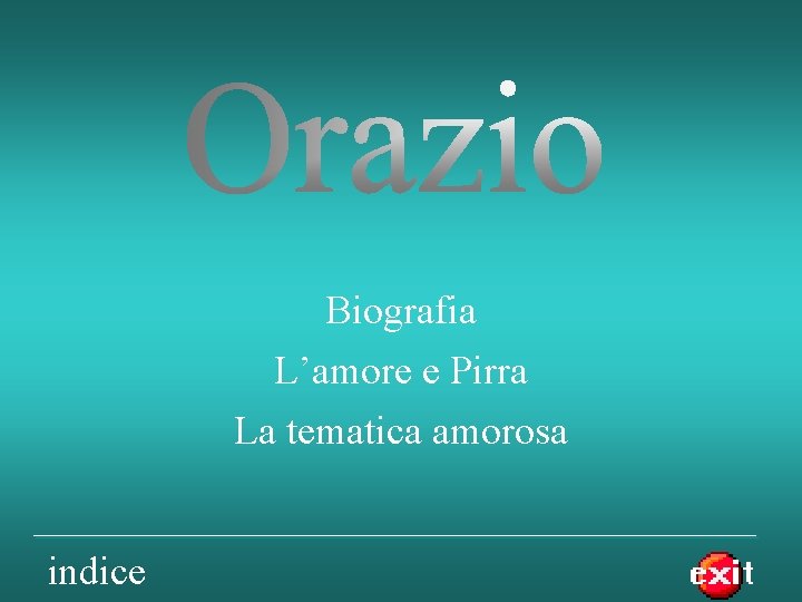 Biografia L’amore e Pirra La tematica amorosa indice 