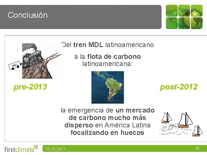 Conclusión Del tren MDL latinoamericano a la flota de carbono latinoamericana: L MD pre-2013