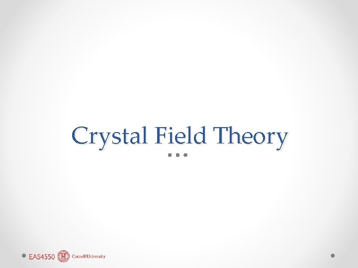 Crystal Field Theory 