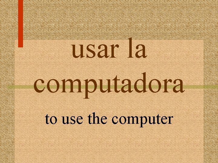 usar la computadora to use the computer 