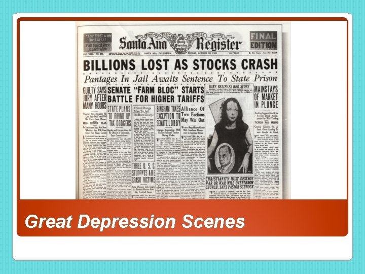 Great Depression Scenes 