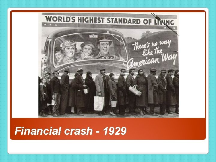 Financial crash - 1929 
