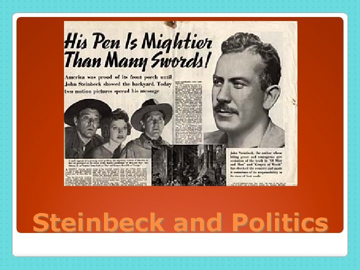 Steinbeck and Politics 