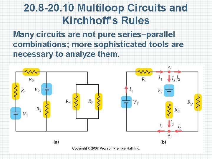 20. 8 -20. 10 Multiloop Circuits and Kirchhoff’s Rules Many circuits are not pure