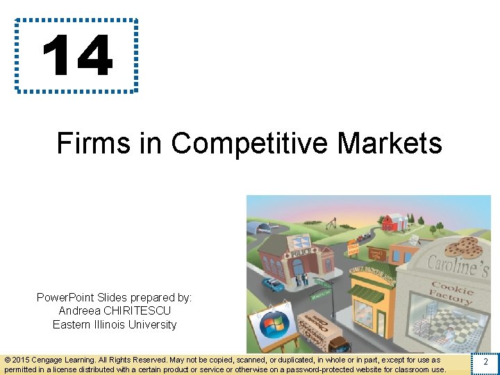 14 Firms in Competitive Markets Power. Point Slides prepared by: Andreea CHIRITESCU Eastern Illinois
