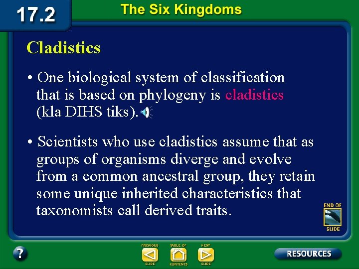 Cladistics • One biological system of classification that is based on phylogeny is cladistics