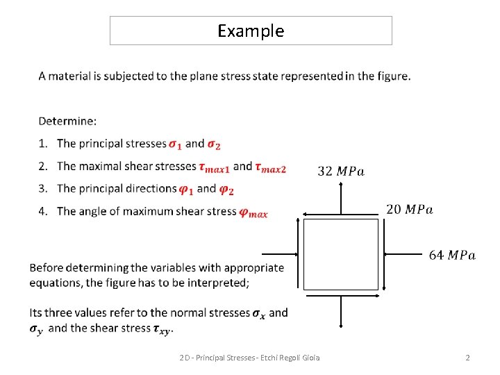 Example 2 D - Principal Stresses - Etchi Regoli Gioia 2 