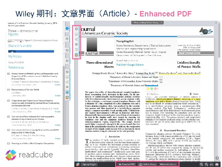 Wiley 期刊：文章界面（Article）- Enhanced PDF 21 