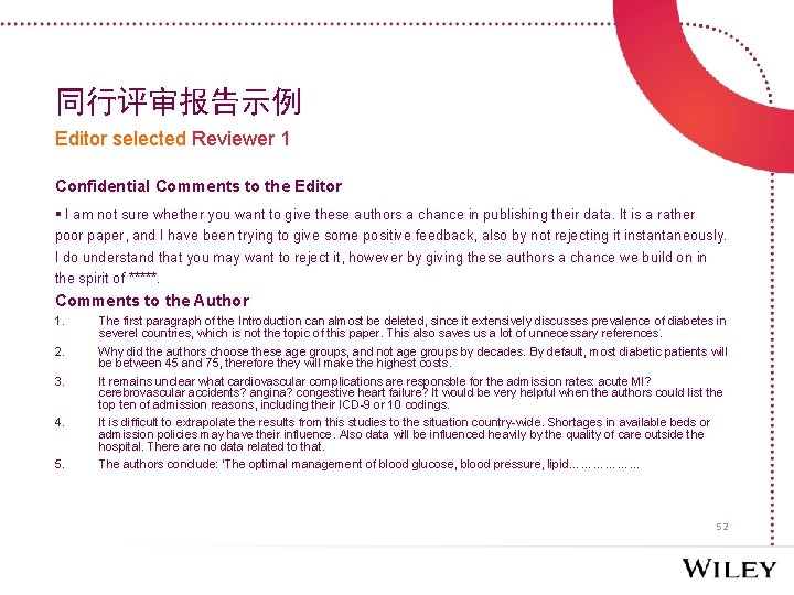 同行评审报告示例 Editor selected Reviewer 1 Confidential Comments to the Editor I am not sure