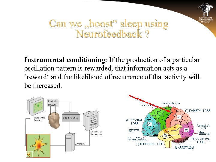 Can we „boost“ sleep using Neurofeedback ? o Instrumental conditioning: If the production of