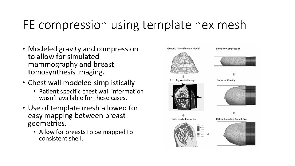 FE compression using template hex mesh • Modeled gravity and compression to allow for