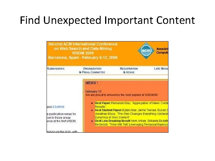 Find Unexpected Important Content 