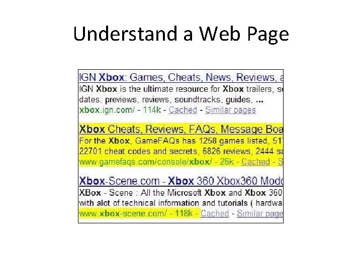 Understand a Web Page 