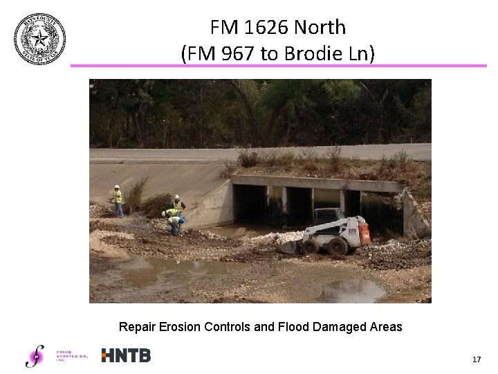FM 1626 North (FM 967 to Brodie Ln) Repair Erosion Controls and Flood Damaged