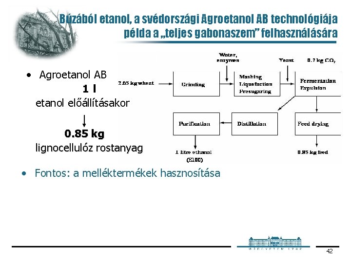 Búzából etanol, a svédországi Agroetanol AB technológiája példa a „teljes gabonaszem” felhasználására • Agroetanol