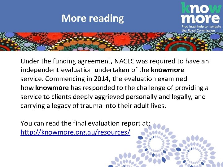  More reading Under the funding agreement, NACLC was required to have an independent