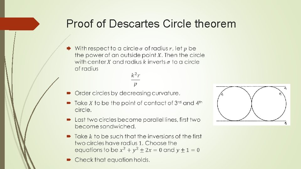 Proof of Descartes Circle theorem 