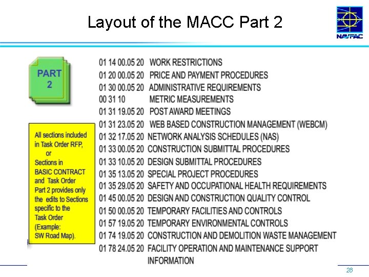 Layout of the MACC Part 2 28 