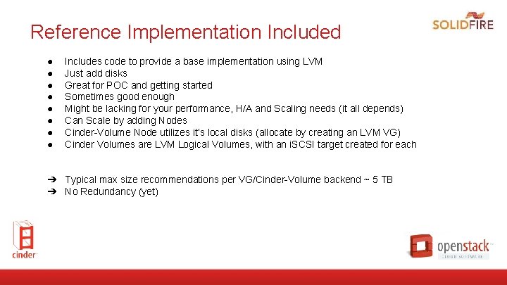 Reference Implementation Included ● ● ● ● Includes code to provide a base implementation