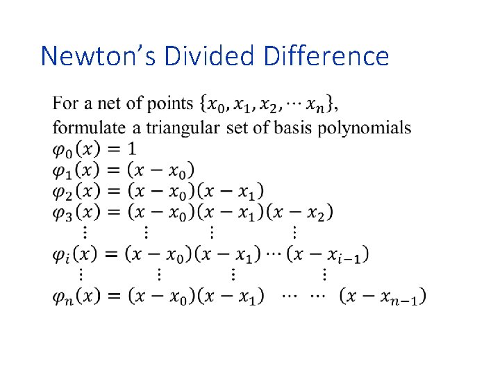 Newton’s Divided Difference • 