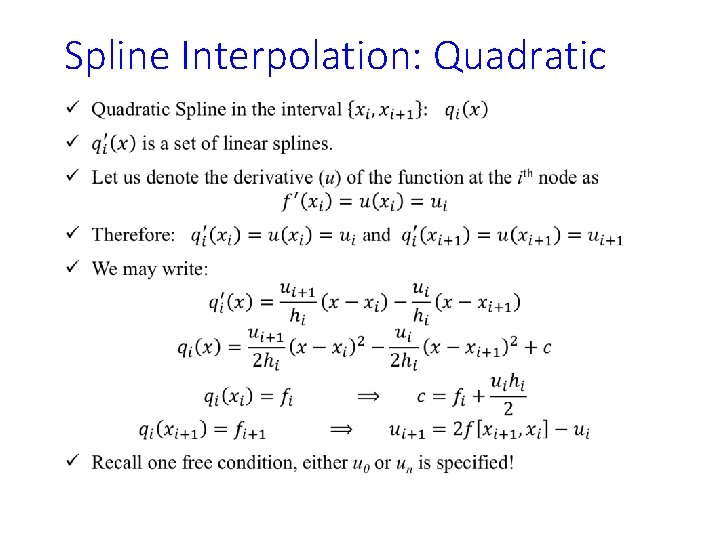 Spline Interpolation: Quadratic • 