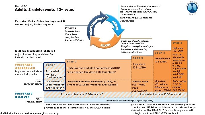 Box 3 -5 A Confirmation of diagnosis if necessary Symptom control & modifiable risk