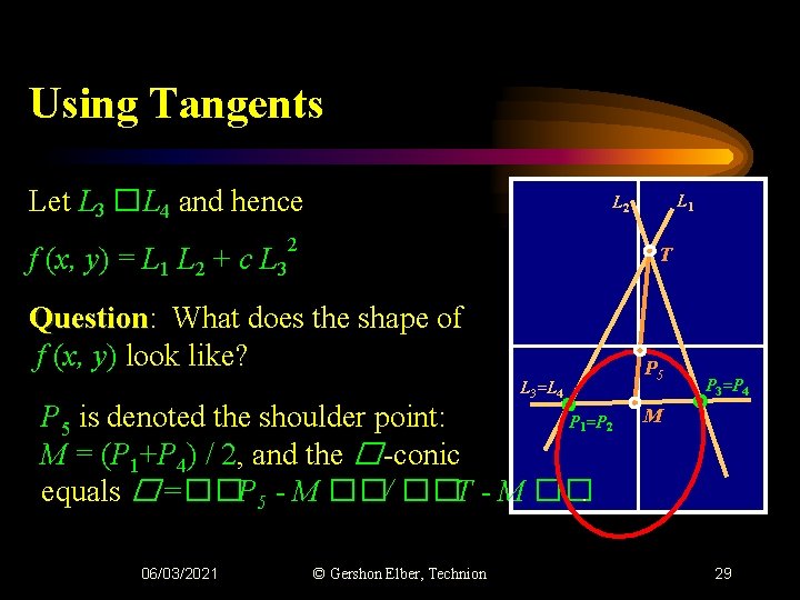 Using Tangents Let L 3 �L 4 and hence f (x, y) = L