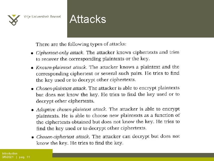 Attacks Introduction 3/6/2021 | pag. 11 