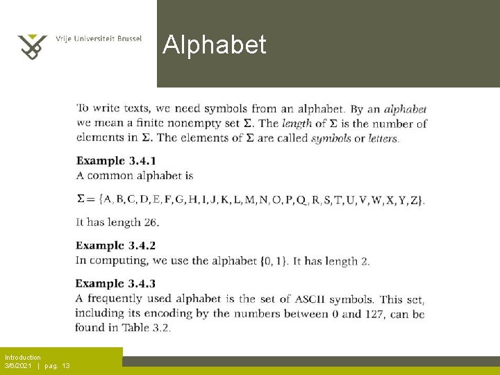 Alphabet Introduction 3/6/2021 | pag. 13 