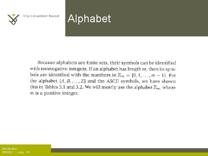 Alphabet Introduction 3/6/2021 | pag. 14 