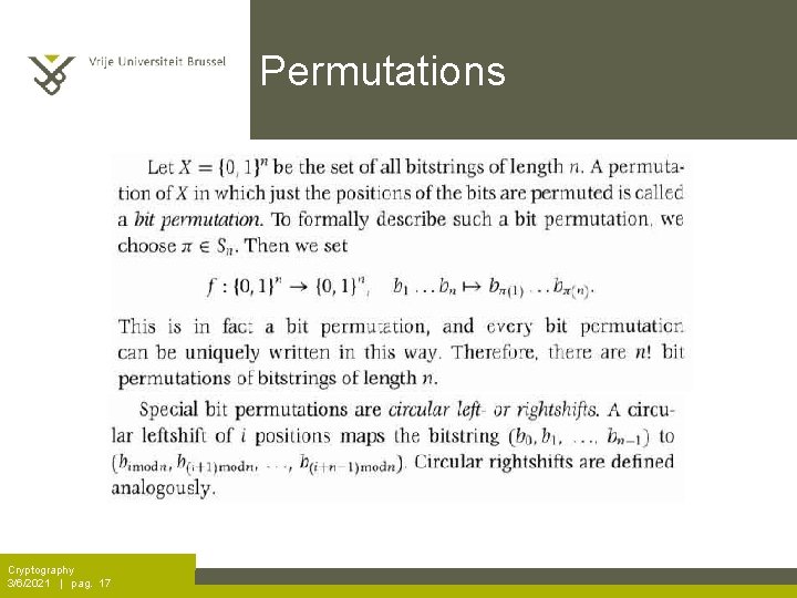 Permutations Cryptography 3/6/2021 | pag. 17 
