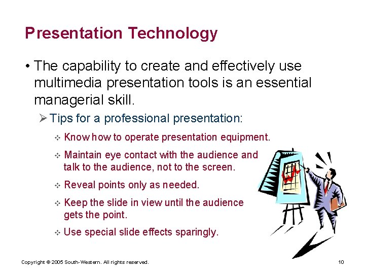 Presentation Technology • The capability to create and effectively use multimedia presentation tools is