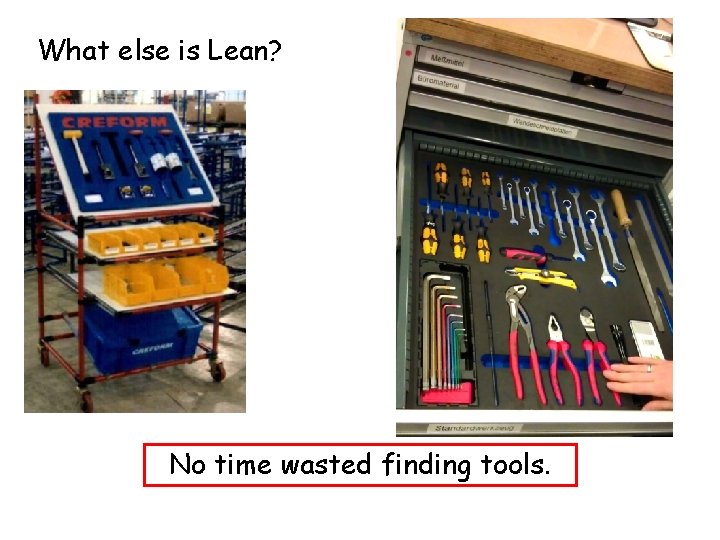 What else is Lean? No time wasted finding tools. 