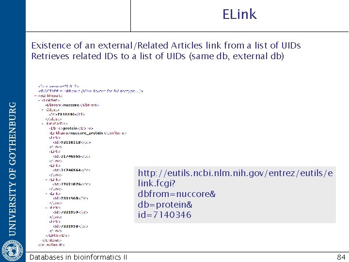 ELink Existence of an external/Related Articles link from a list of UIDs Retrieves related