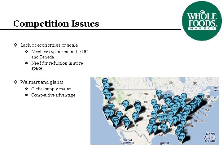 Competition Issues v Lack of economies of scale v Need for expansion in the