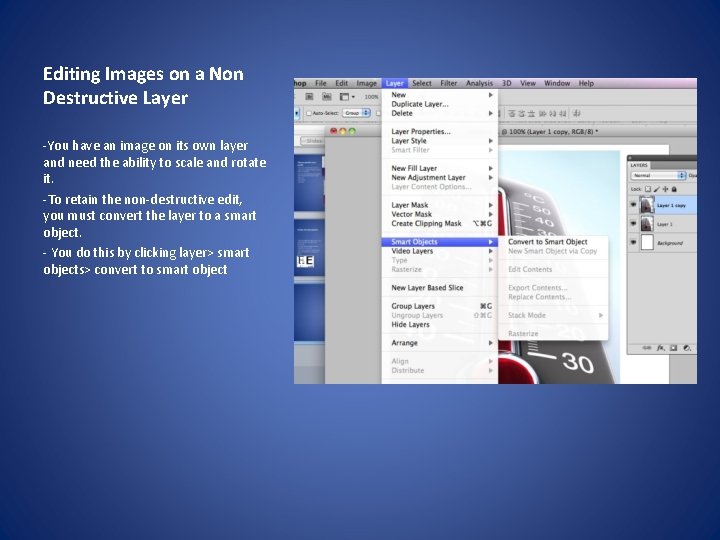 Editing Images on a Non Destructive Layer -You have an image on its own