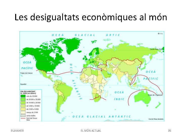 Les desigualtats econòmiques al món BUXAWEB EL MÓN ACTUAL 35 