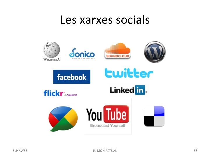 Les xarxes socials BUXAWEB EL MÓN ACTUAL 56 