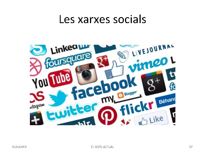 Les xarxes socials BUXAWEB EL MÓN ACTUAL 57 