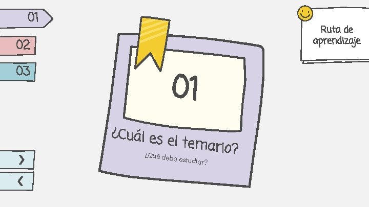 01 Ruta de aprendizaje 02 03 01 ¿Cuál es el temar io? ¿Qu é