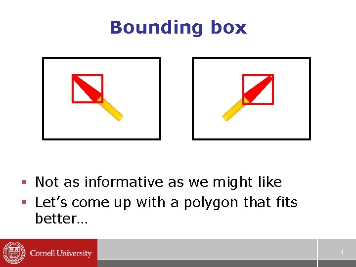 Bounding box § Not as informative as we might like § Let’s come up