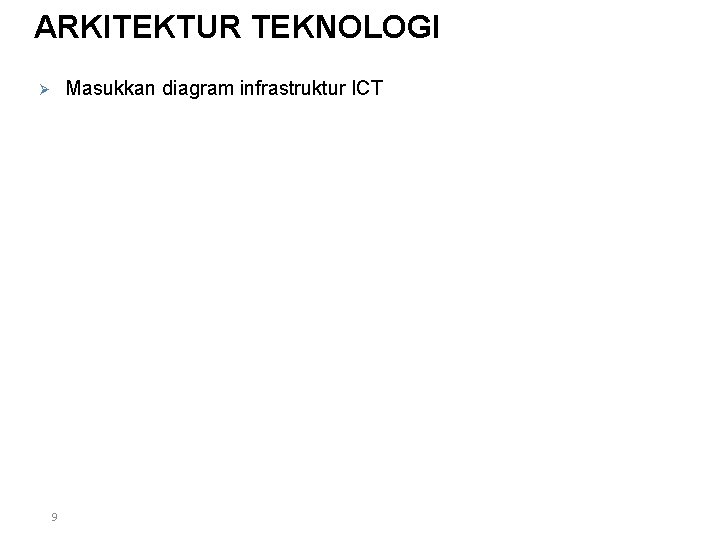 ARKITEKTUR TEKNOLOGI Masukkan diagram infrastruktur ICT Ø 9 