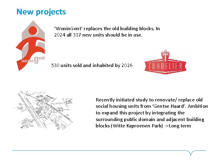 New projects ‘Wonin. Gent’ replaces the old building blocks. In 2024 all 337 new