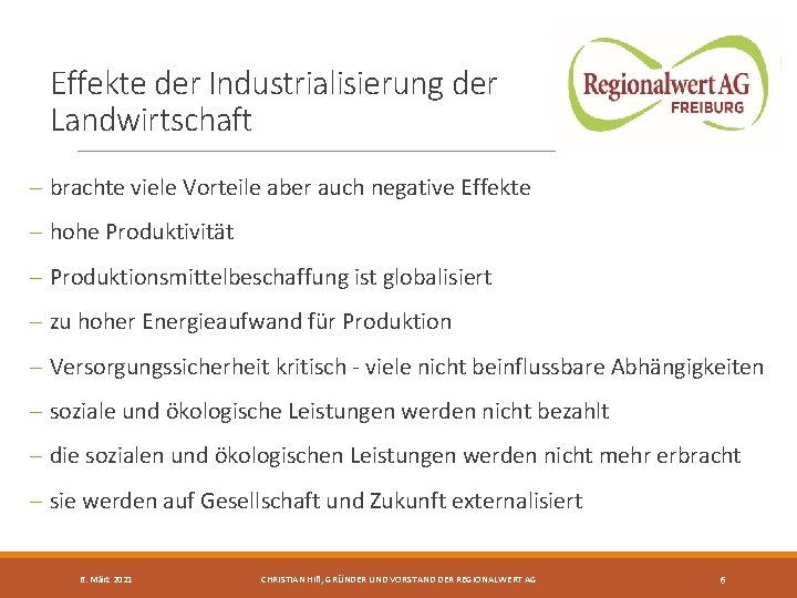 Effekte der Industrialisierung der Landwirtschaft - brachte viele Vorteile aber auch negative Effekte -