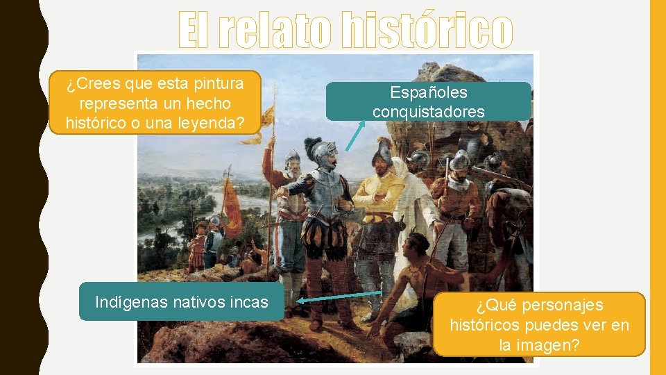 El relato histórico ¿Crees que esta pintura representa un hecho histórico o una leyenda?