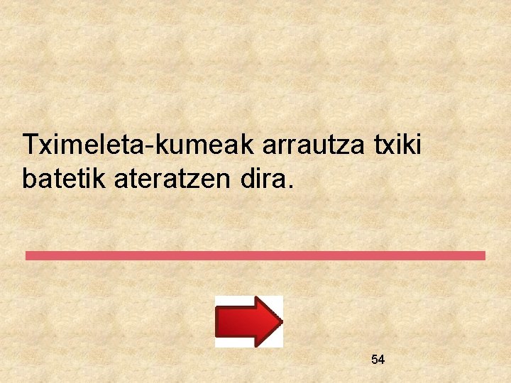 Tximeleta-kumeak arrautza txiki batetik ateratzen dira. 54 