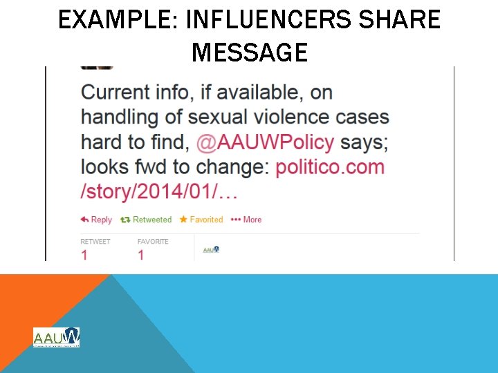 EXAMPLE: INFLUENCERS SHARE MESSAGE 