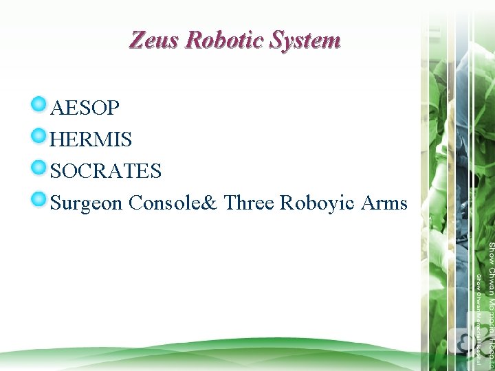 Zeus Robotic System AESOP HERMIS SOCRATES Surgeon Console& Three Roboyic Arms 