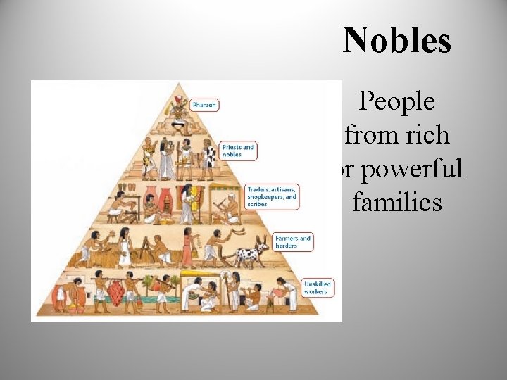 Nobles People from rich or powerful families 